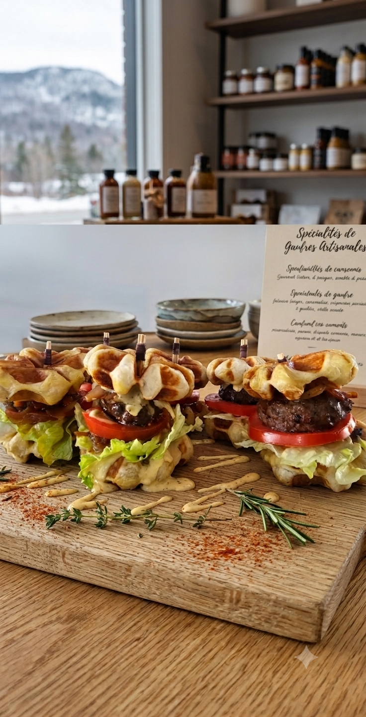 Mini burgers gaufres